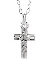 adorable small white gold cross necklace for children
